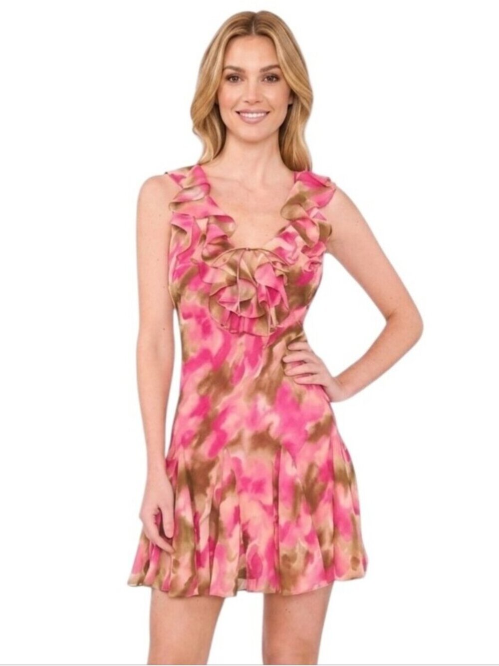 NWT Parker Maya Ruffle Mini Backless Cocktail Dress